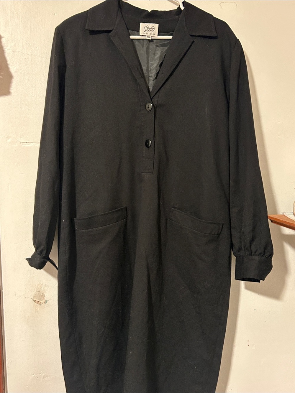 Stitch Collection Black Long Sleeve Midi Dress